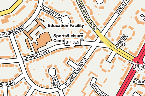 B44 0EN map - OS OpenMap – Local (Ordnance Survey)