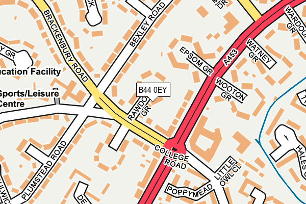 B44 0EY map - OS OpenMap – Local (Ordnance Survey)