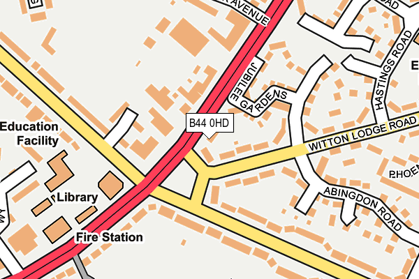 B44 0HD map - OS OpenMap – Local (Ordnance Survey)