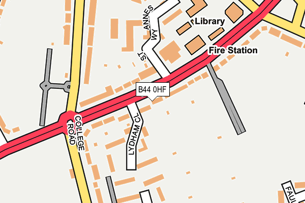 B44 0HF map - OS OpenMap – Local (Ordnance Survey)