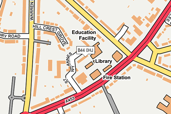 B44 0HJ map - OS OpenMap – Local (Ordnance Survey)