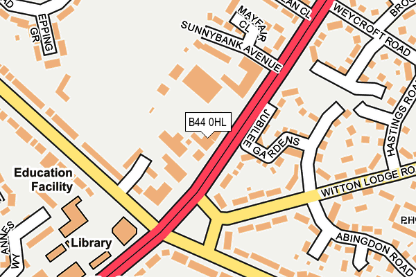 B44 0HL map - OS OpenMap – Local (Ordnance Survey)