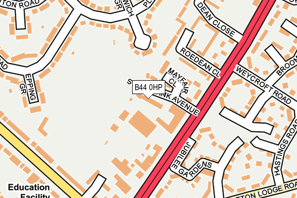 B44 0HP map - OS OpenMap – Local (Ordnance Survey)