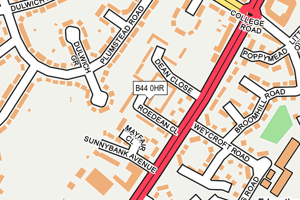 B44 0HR map - OS OpenMap – Local (Ordnance Survey)