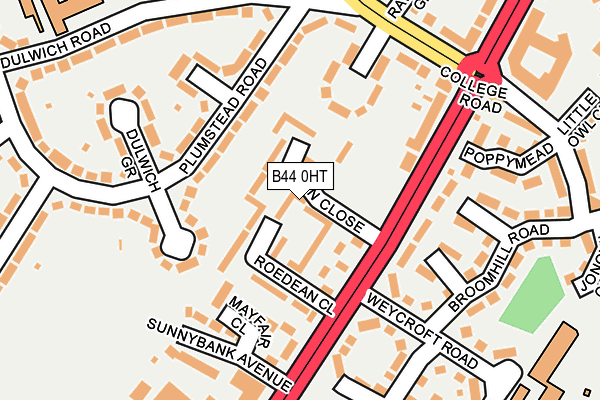 B44 0HT map - OS OpenMap – Local (Ordnance Survey)
