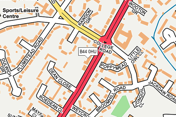 B44 0HU map - OS OpenMap – Local (Ordnance Survey)