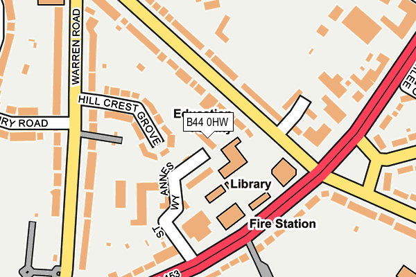 B44 0HW map - OS OpenMap – Local (Ordnance Survey)