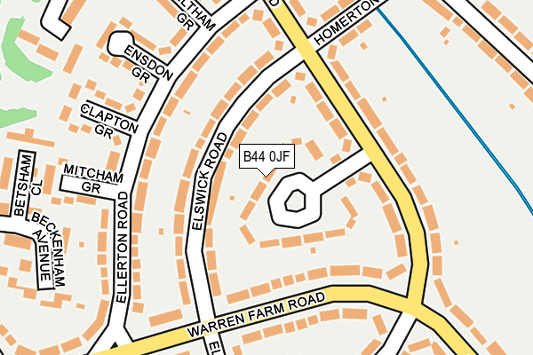 B44 0JF map - OS OpenMap – Local (Ordnance Survey)