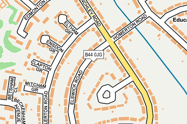 B44 0JG map - OS OpenMap – Local (Ordnance Survey)