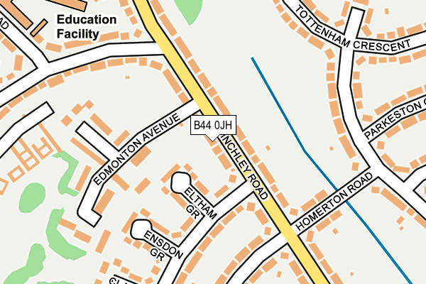 B44 0JH map - OS OpenMap – Local (Ordnance Survey)