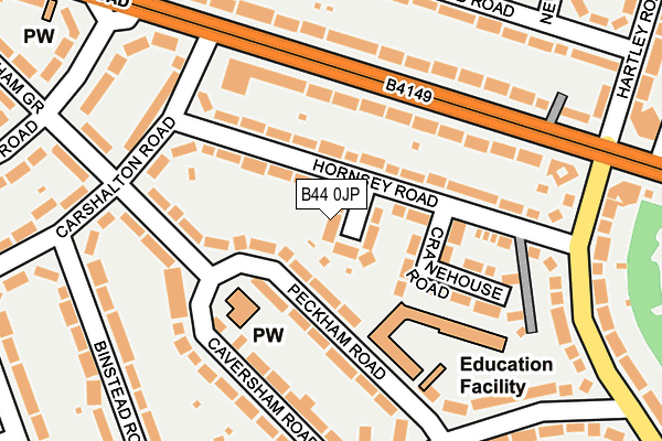 B44 0JP map - OS OpenMap – Local (Ordnance Survey)