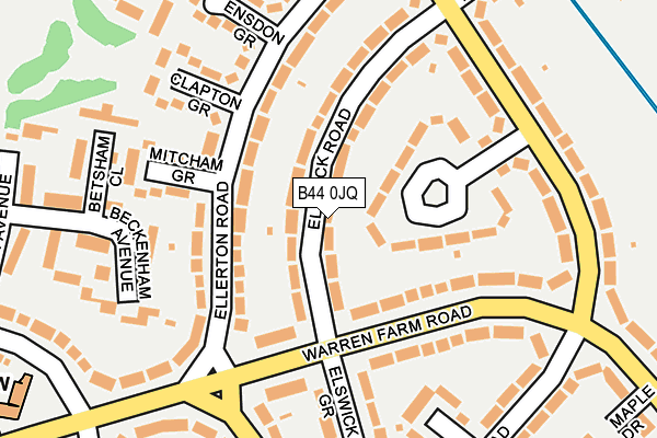 B44 0JQ map - OS OpenMap – Local (Ordnance Survey)