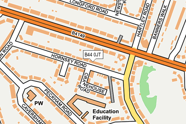 B44 0JT map - OS OpenMap – Local (Ordnance Survey)