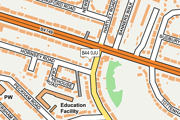 B44 0JU map - OS OpenMap – Local (Ordnance Survey)