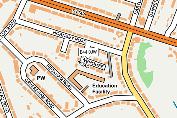 B44 0JW map - OS OpenMap – Local (Ordnance Survey)