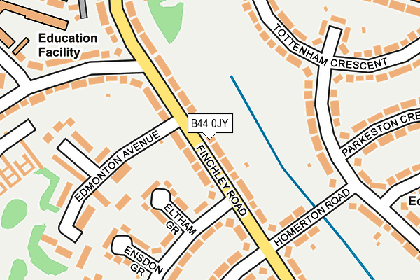 B44 0JY map - OS OpenMap – Local (Ordnance Survey)