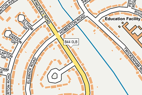 B44 0LB map - OS OpenMap – Local (Ordnance Survey)