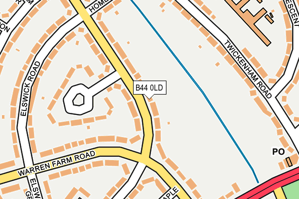 B44 0LD map - OS OpenMap – Local (Ordnance Survey)