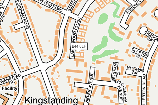 B44 0LF map - OS OpenMap – Local (Ordnance Survey)