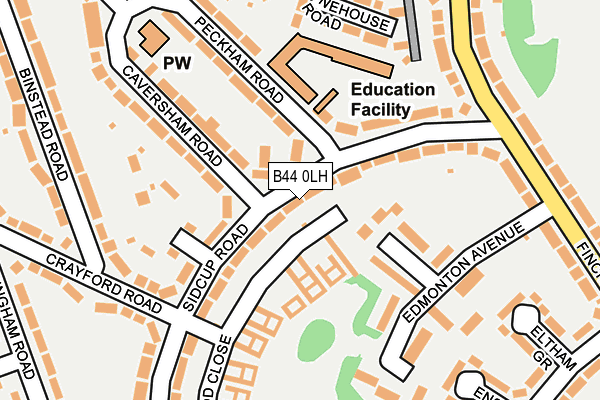 B44 0LH map - OS OpenMap – Local (Ordnance Survey)