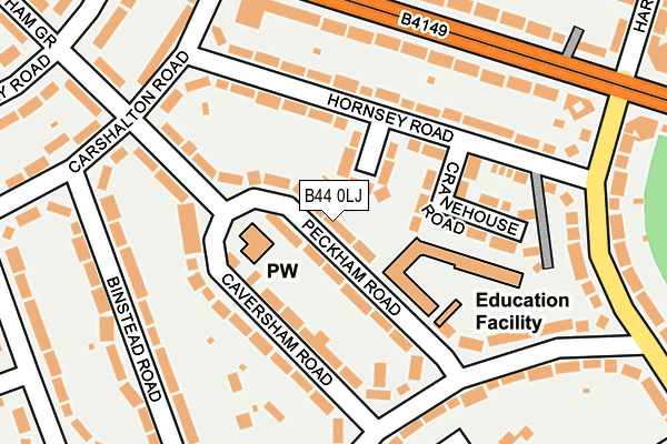 B44 0LJ map - OS OpenMap – Local (Ordnance Survey)