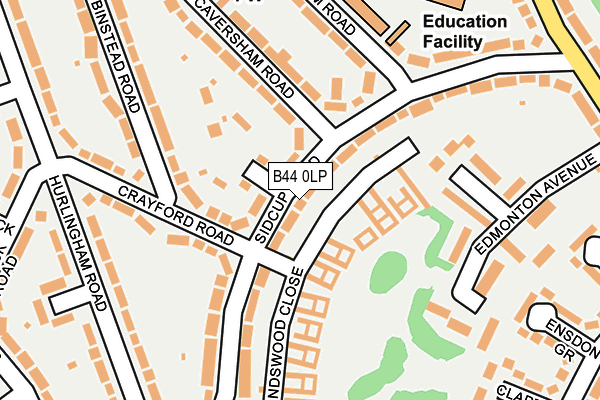 B44 0LP map - OS OpenMap – Local (Ordnance Survey)