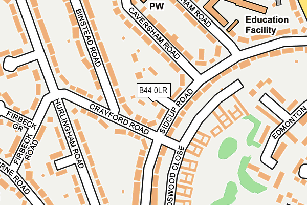 B44 0LR map - OS OpenMap – Local (Ordnance Survey)