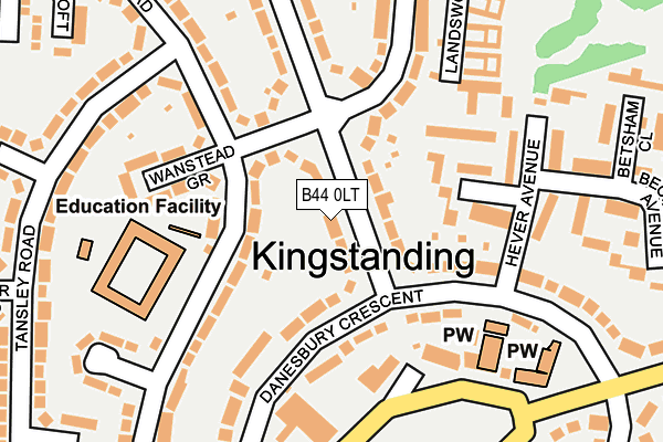 B44 0LT map - OS OpenMap – Local (Ordnance Survey)