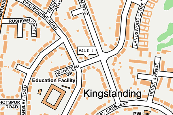 B44 0LU map - OS OpenMap – Local (Ordnance Survey)