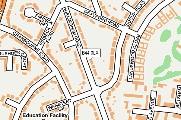 B44 0LX map - OS OpenMap – Local (Ordnance Survey)