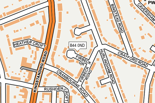 B44 0ND map - OS OpenMap – Local (Ordnance Survey)