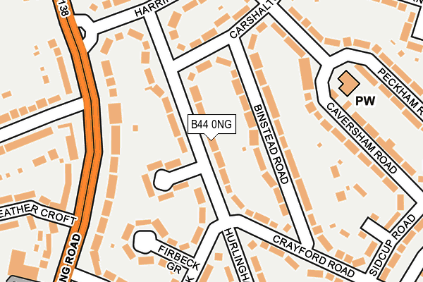 B44 0NG map - OS OpenMap – Local (Ordnance Survey)