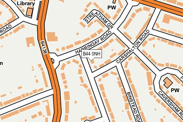 B44 0NH map - OS OpenMap – Local (Ordnance Survey)