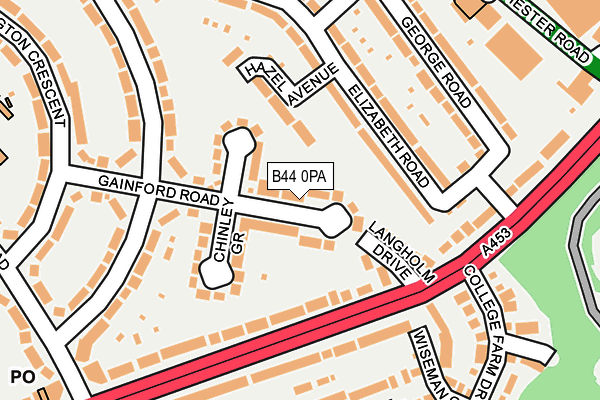 B44 0PA map - OS OpenMap – Local (Ordnance Survey)
