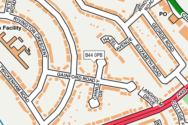 B44 0PB map - OS OpenMap – Local (Ordnance Survey)