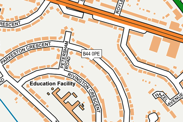 B44 0PE map - OS OpenMap – Local (Ordnance Survey)