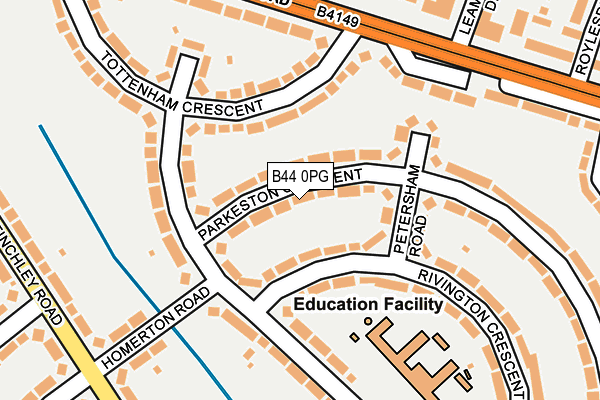 B44 0PG map - OS OpenMap – Local (Ordnance Survey)