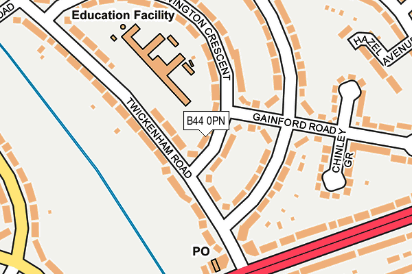 B44 0PN map - OS OpenMap – Local (Ordnance Survey)