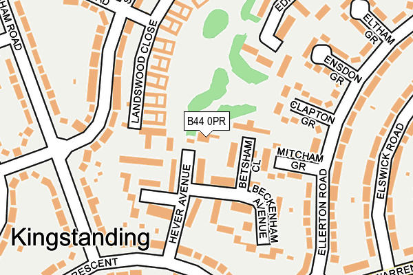 B44 0PR map - OS OpenMap – Local (Ordnance Survey)