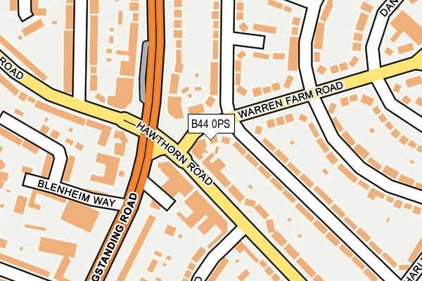 B44 0PS map - OS OpenMap – Local (Ordnance Survey)