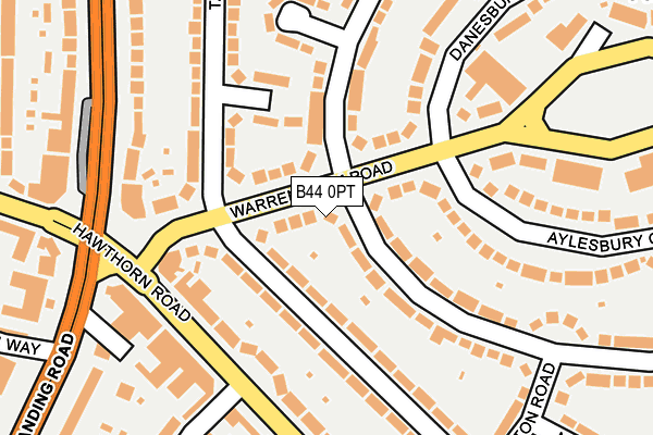 B44 0PT map - OS OpenMap – Local (Ordnance Survey)