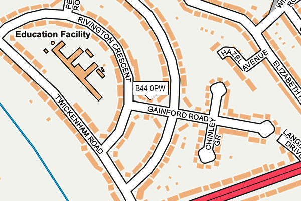 B44 0PW map - OS OpenMap – Local (Ordnance Survey)