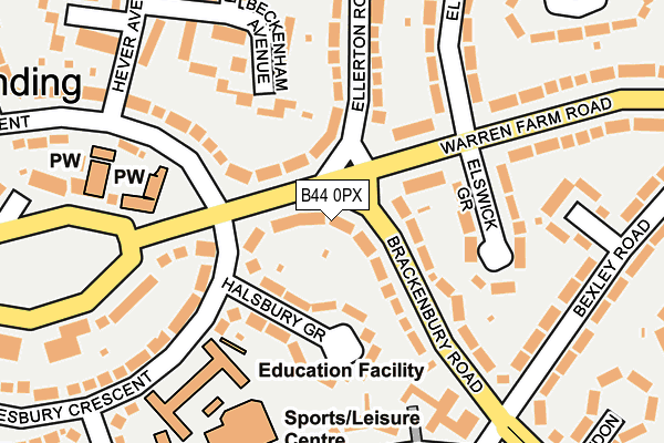 B44 0PX map - OS OpenMap – Local (Ordnance Survey)