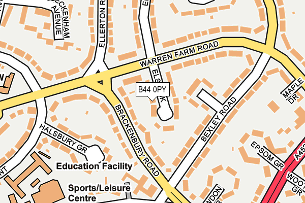 B44 0PY map - OS OpenMap – Local (Ordnance Survey)