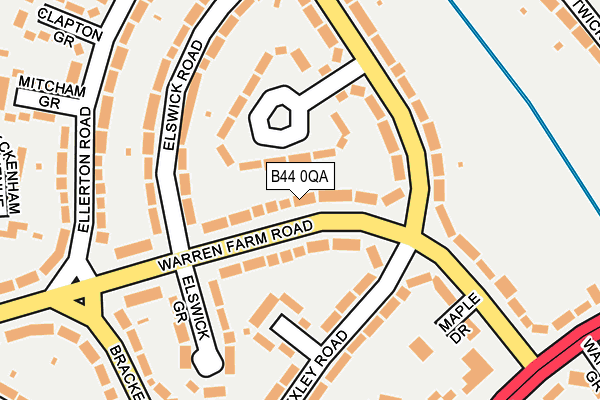 B44 0QA map - OS OpenMap – Local (Ordnance Survey)