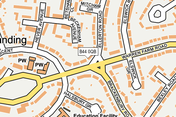 B44 0QB map - OS OpenMap – Local (Ordnance Survey)