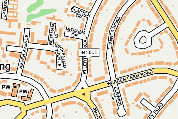 B44 0QD map - OS OpenMap – Local (Ordnance Survey)