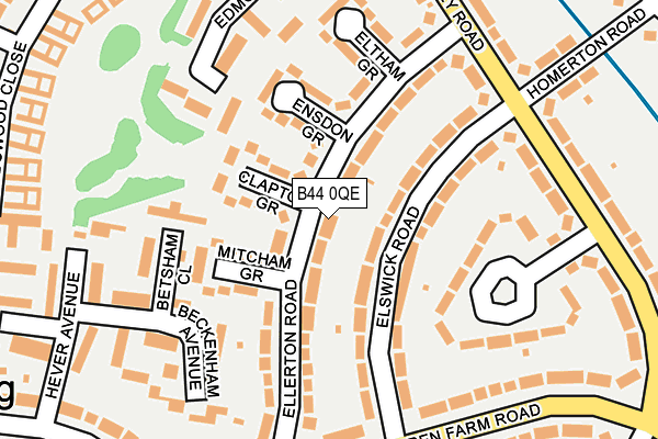B44 0QE map - OS OpenMap – Local (Ordnance Survey)