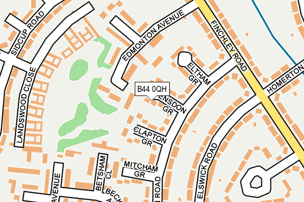 B44 0QH map - OS OpenMap – Local (Ordnance Survey)