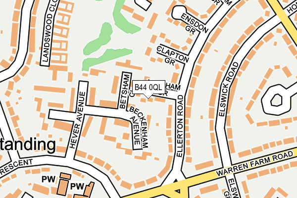 B44 0QL map - OS OpenMap – Local (Ordnance Survey)